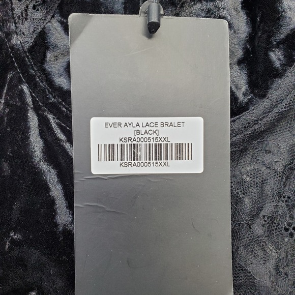 KILLSTAR Ever Ayla Velvet Lace Bralette Corset Women XXL Black Gothic KSRA000515 - Picture 5 of 10